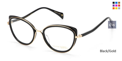 Black/Gold William Morris Black Label BLABIGAIL Eyeglasses