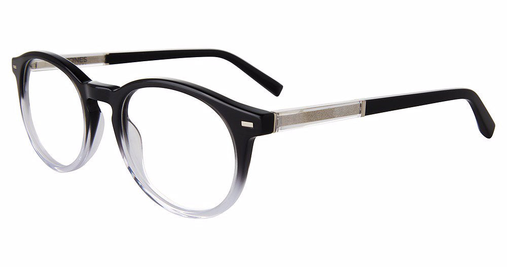 Jones New York VJOM546 Oval Eyeglasses in Black Grad — men's full acetate frame
