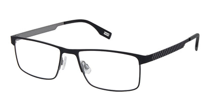 Black Grey:
EVATIK E-9309 Modified Square Eyeglasses in Black Grey — men's full stainless steel frame, single bridge, prescription-ready
