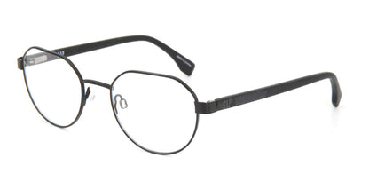 Gap VGP030 men's modified-rounded metal eyeglasses in Black Silver with a full rim and adjustable nose pads.

