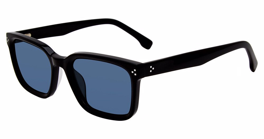 Gap SGP014 men's rectangular plastic sunglasses in Black with a full rim and blue-toned lenses.