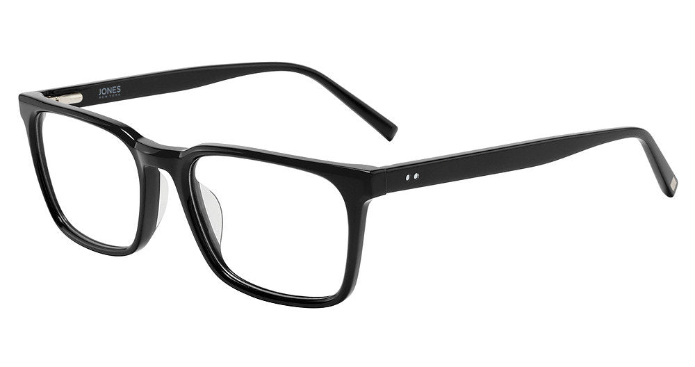 “Jones New York VJOM565 men's rectangle plastic eyeglasses in Black.”
