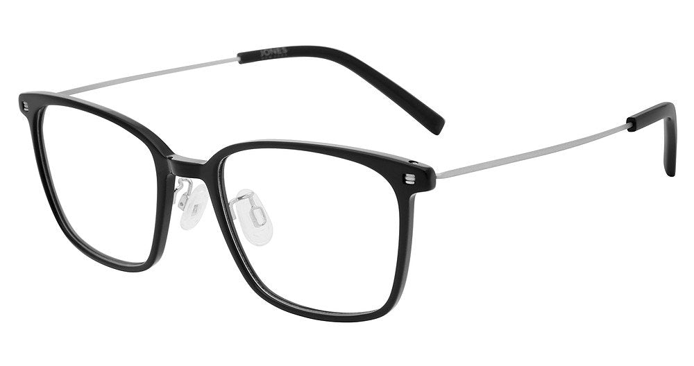 “Jones New York VJOM566 men's square plastic eyeglasses in Black.”⠋


