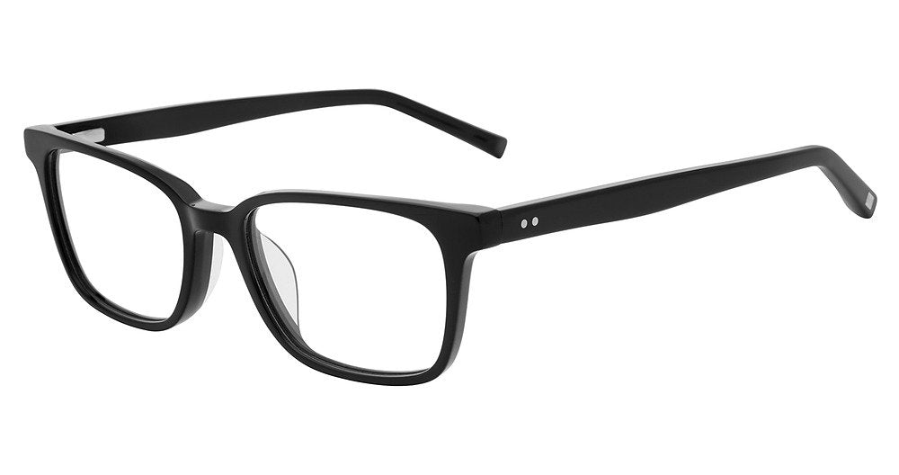 Jones New York VJOM569 men's rectangle plastic eyeglasses in Black.