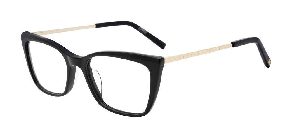 Jones New York VJON803 women's cat-eye plastic eyeglasses in Black.⠋

