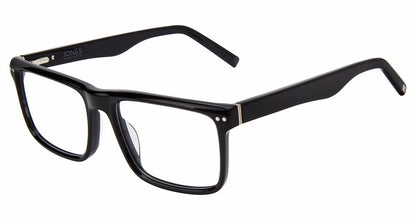 Jones New York VJOM552 Rectangle Eyeglasses in Black — men's full acetate frame
