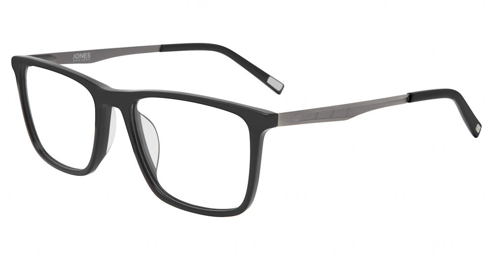 Jones New York VJOM571 men's square plastic eyeglasses in Black.
