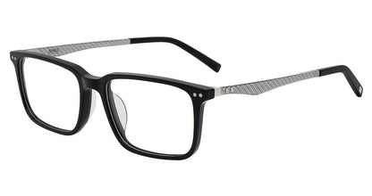 Jones New York VJOM567 men's rectangle plastic eyeglasses in Black.