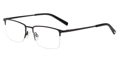 Jones New York VJOM380 Rectangle Eyeglasses in Black — men's semi-rimless metal frame
