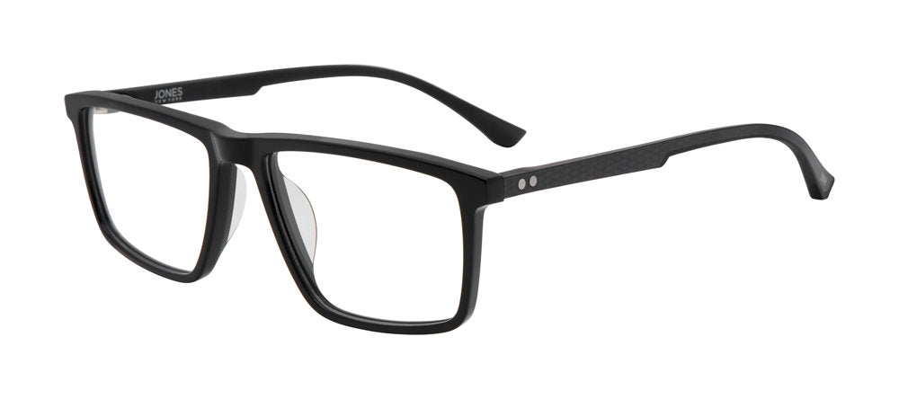 Jones New York VJOM568 men's rectangle plastic eyeglasses in Black.