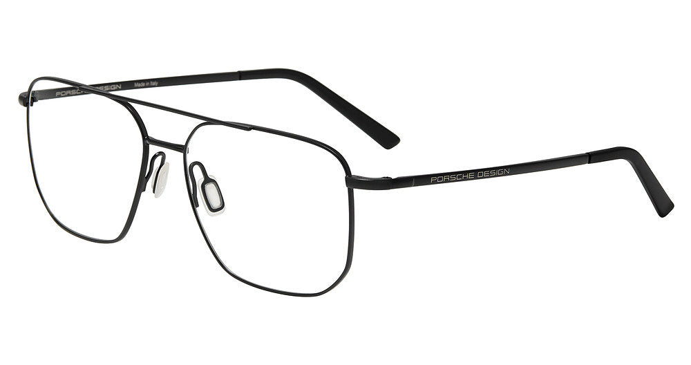 Porsche Design P81002 men's navigator full-rim eyeglasses in Black, with a double bridge, slim temples and separate nose pads.


