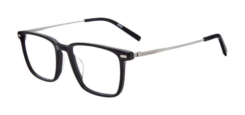 “Jones New York VJOM564 men's square plastic eyeglasses in Black.”