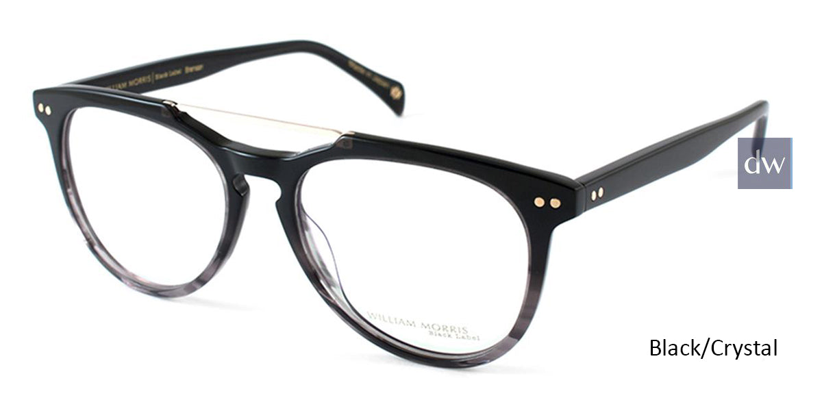 Black/Crystal William Morris Black Label BLBRANSON Eyeglasses