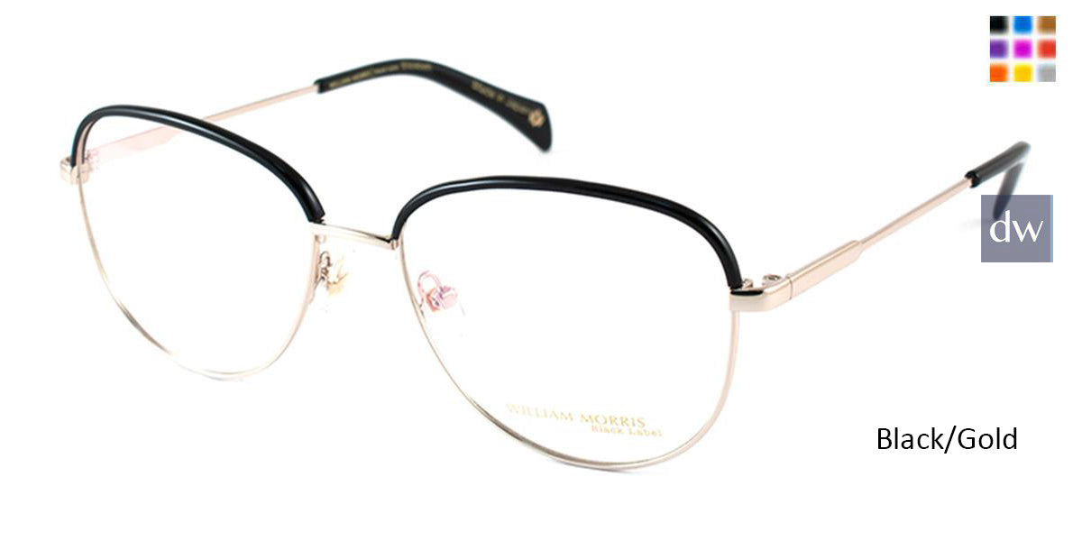 Black/Gold William Morris Black Label BLELIZABETH Eyeglasses