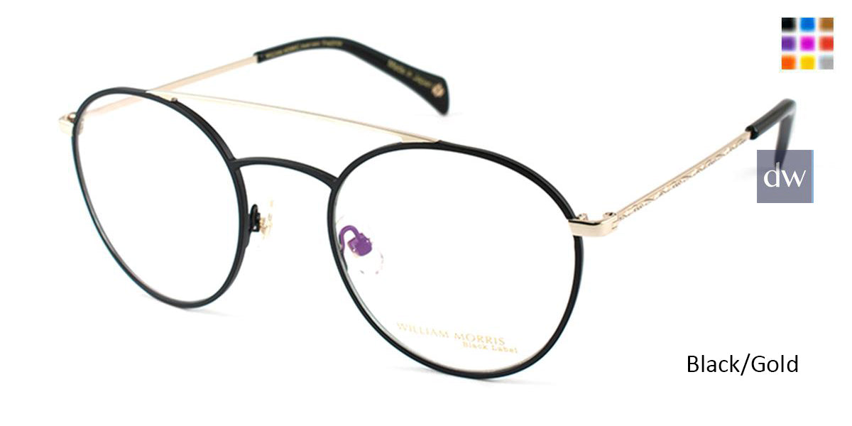 Black/Gold William Morris Black Label BLFREDRICK Eyeglasses