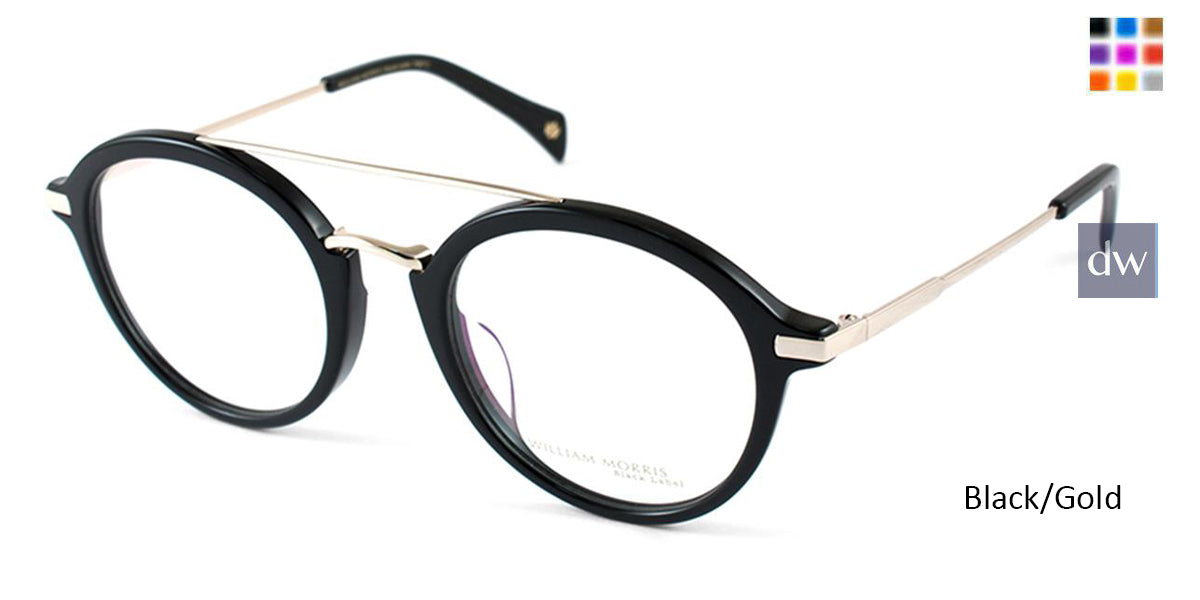 Black/Gold William Morris Black Label BLHARRY Eyeglasses