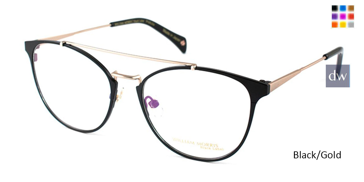 Black/Gold William Morris Black Label BLPETULA Eyeglasses