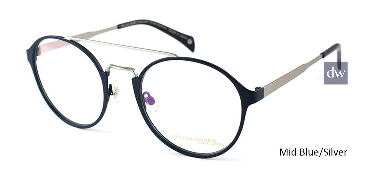 Mid Blue/Silver William Morris Black Label BLSHAKESPEARE Eyeglasses