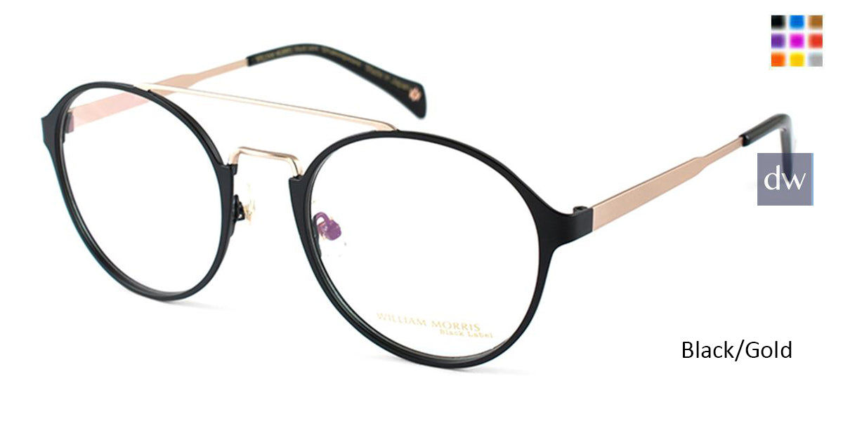Black/Gold William Morris Black Label BLSHAKESPEARE Eyeglasses