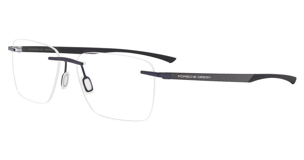 Blue Black:
Porsche Design P8774 Various Forms Eyeglasses in Blue Black — men's rimless hinge-free frame
