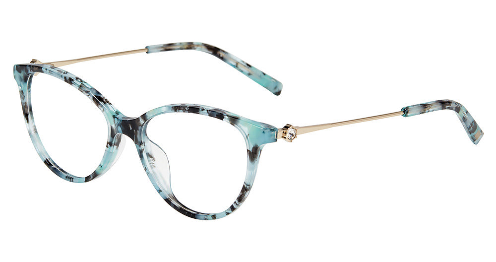 Jones New York VJON802 Cat Eye Eyeglasses in Blue Havana — women's full acetate frame
