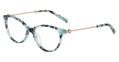 Jones New York VJON802 Cat Eye Eyeglasses in Blue Havana — women's full acetate frame
