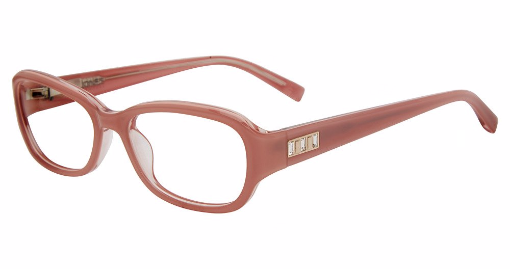 Jones New York VJON791 Modified Oval Eyeglasses in Blush — women's full acetate frame
