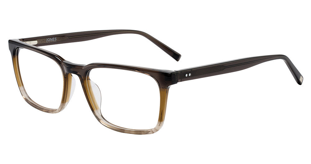 “Jones New York VJOM565 men's rectangle plastic eyeglasses in Brown Gradient.”