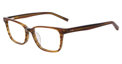 Jones New York VJOM569 men's rectangle plastic eyeglasses in Brown Horn.