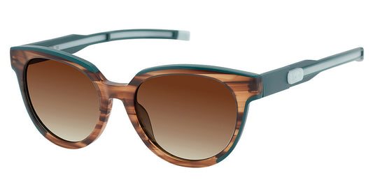 Brown Teal colorway:
Champion RUBY Round Sunglasses in Brown Teal — women's full acetate frame
