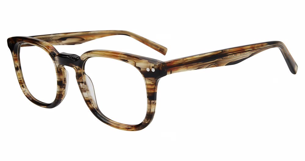 Jones New York VJOM556 Square Eyeglasses in Brown Texture — men's full acetate frame
