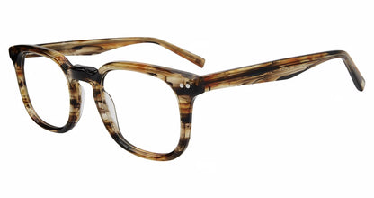Jones New York VJOM556 Square Eyeglasses in Brown Texture — men's full acetate frame

