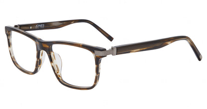 Jones New York VJOM570 men's square plastic eyeglasses in Brown.
