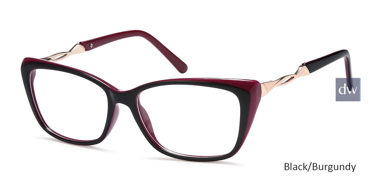 Black Burgundy Capri Millennial Emma Eyeglasses.