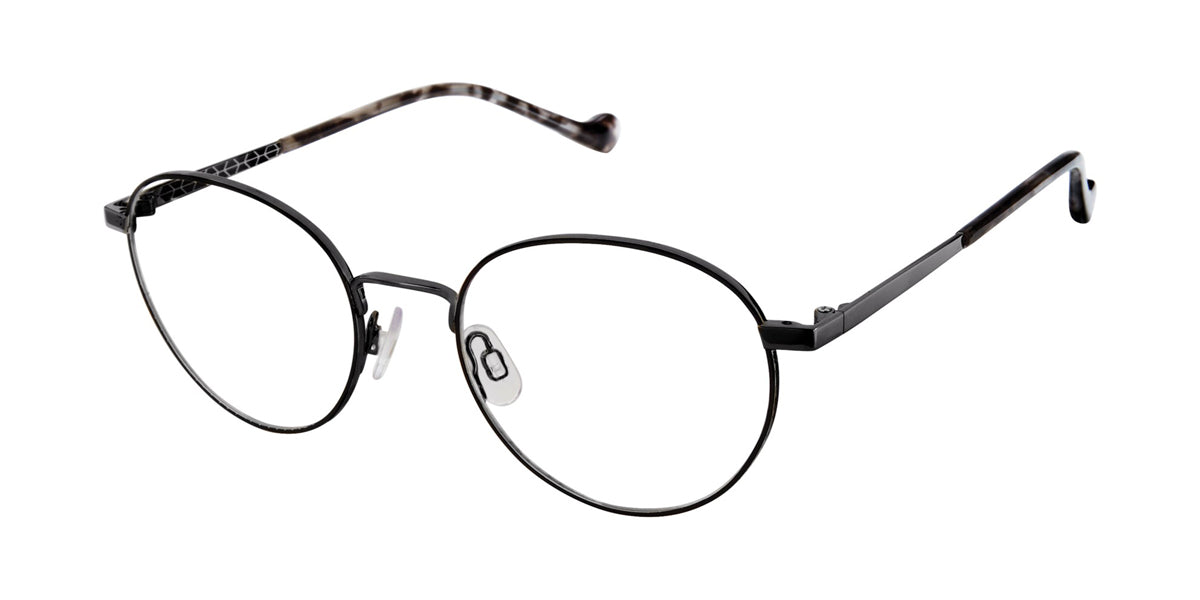 Black/Dark Gunmetal Mini 742010 Eyeglasses.