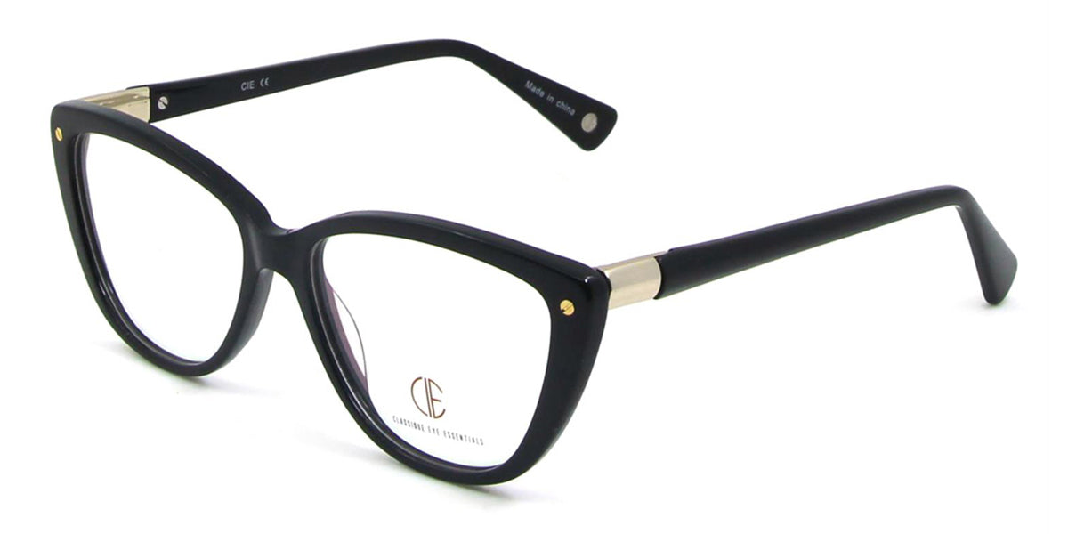 Black/Gold/Black CIE SEC101 Eyeglasses.