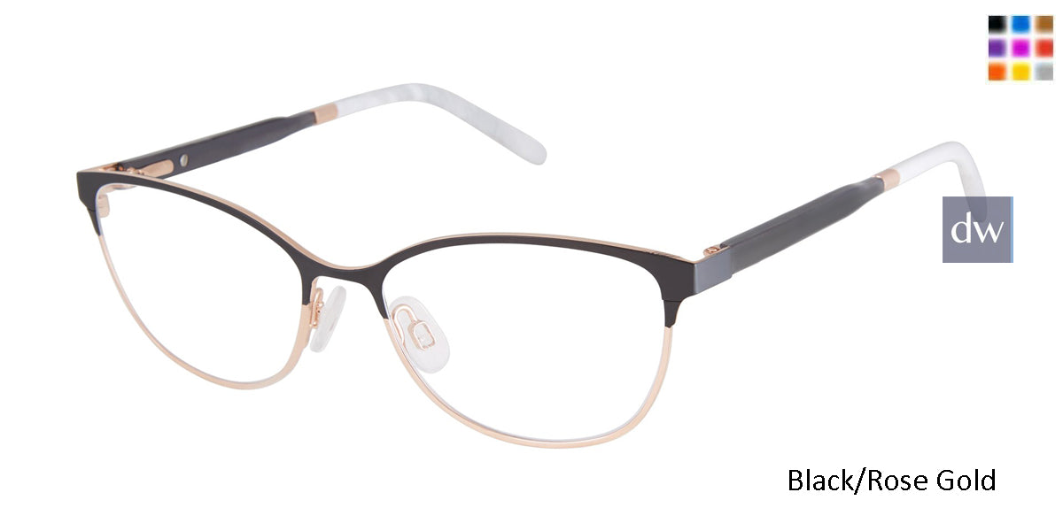 Black/Rose Gold Mini 761005 Eyeglasses.