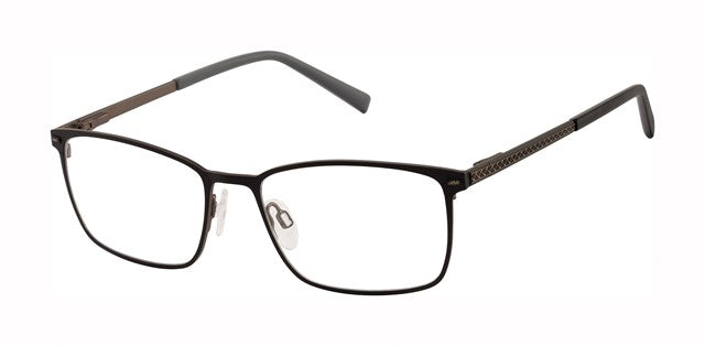 Geoffrey Beene G487 Soft Rectangle Eyeglasses in Black — men's full stainless steel frame
