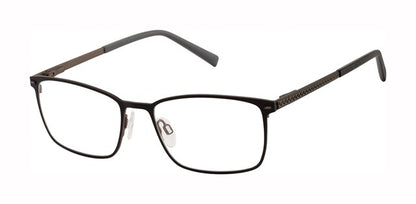 Geoffrey Beene G487 Soft Rectangle Eyeglasses in Black — men's full stainless steel frame