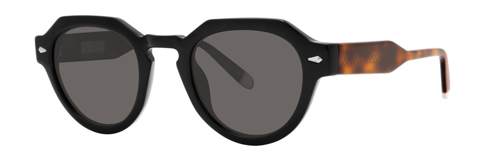 Original Penguin The Merrick men's rounded panto acetate sunglasses in Black Beauty — polarized