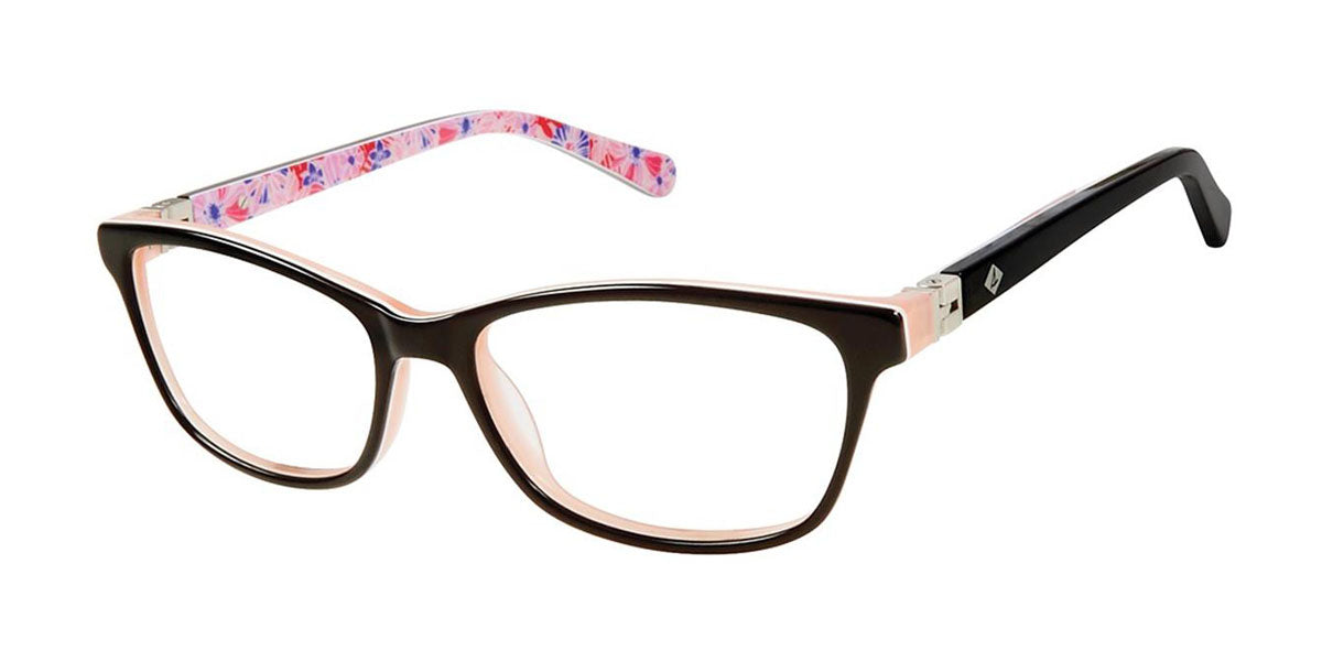 Black/Purple Sperry HARKEN Girls Tween Eyeglasses.