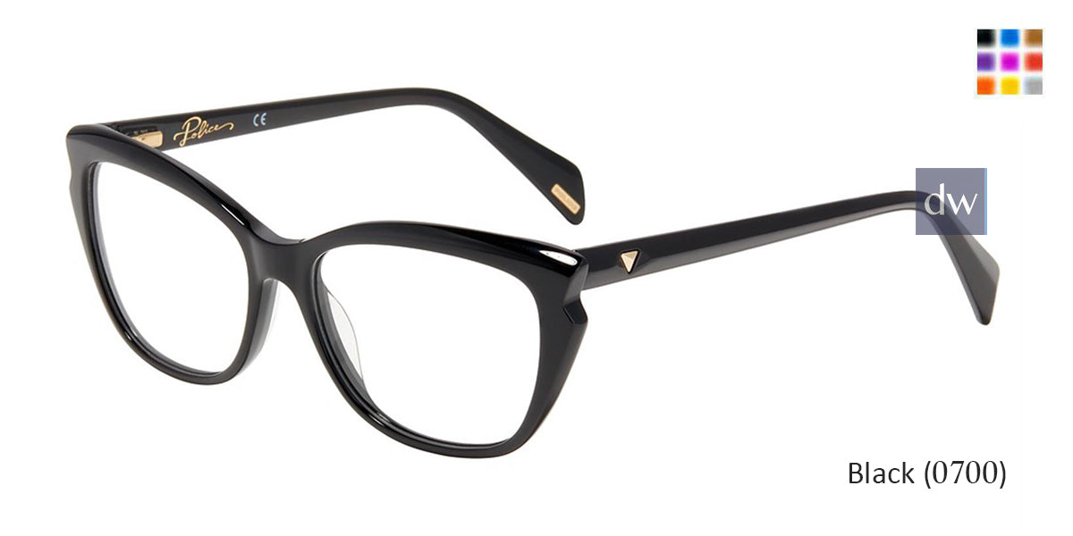 Black(0700) Police VPLA01 Eyeglasses.