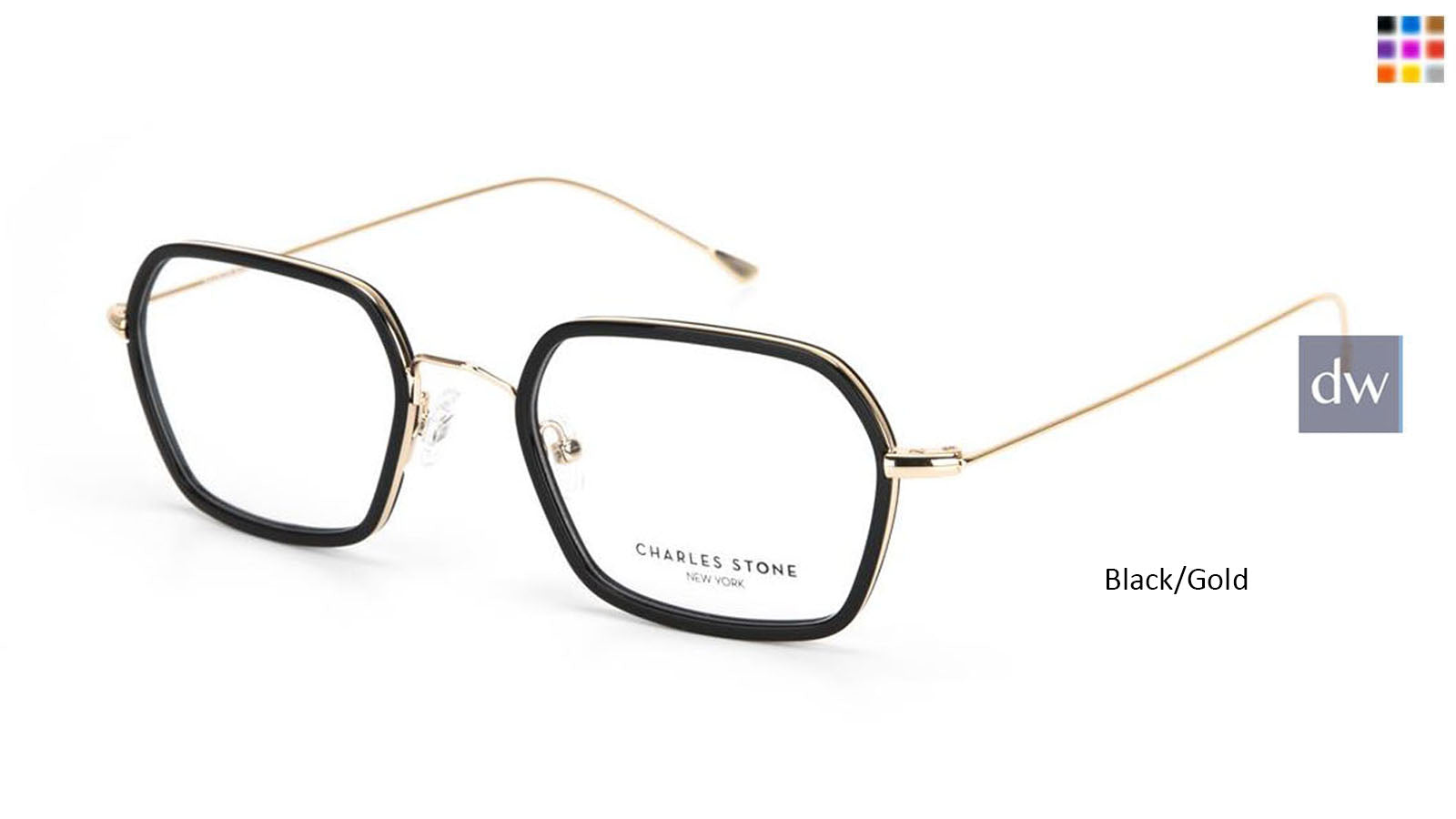 Black/Gold William Morris Charles Stone NY 30056 Eyeglasses - Teenager