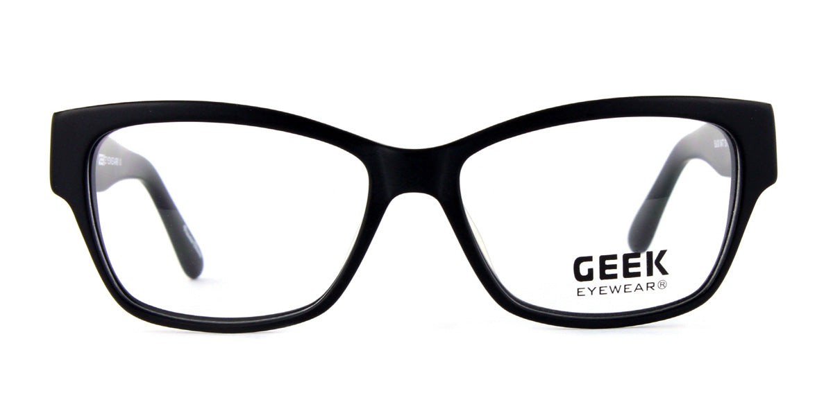 Shiny Black GEEK Fancy Cat Eyeglasses