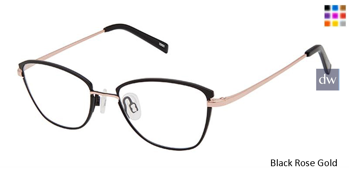 Black Rose Gold Kliik Denmark K-692 Eyeglasses