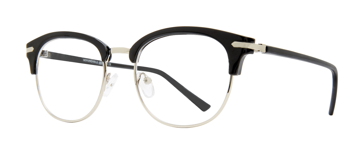 Black Silver        Affordable Designs Tucker Eyeglasses