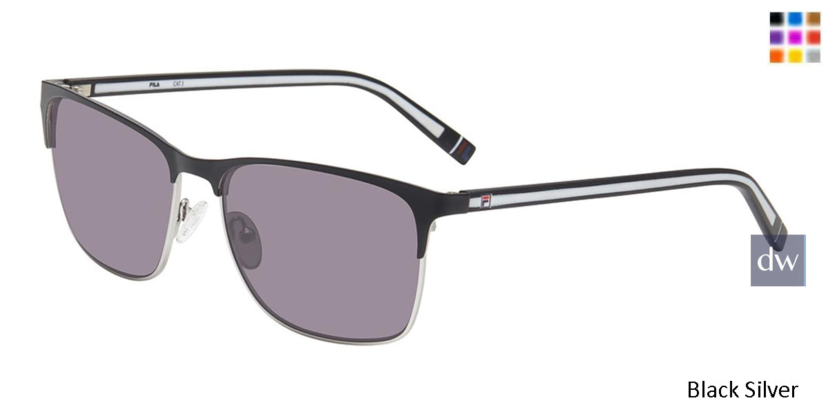Black Silver Fila SF9486 Sunglasses