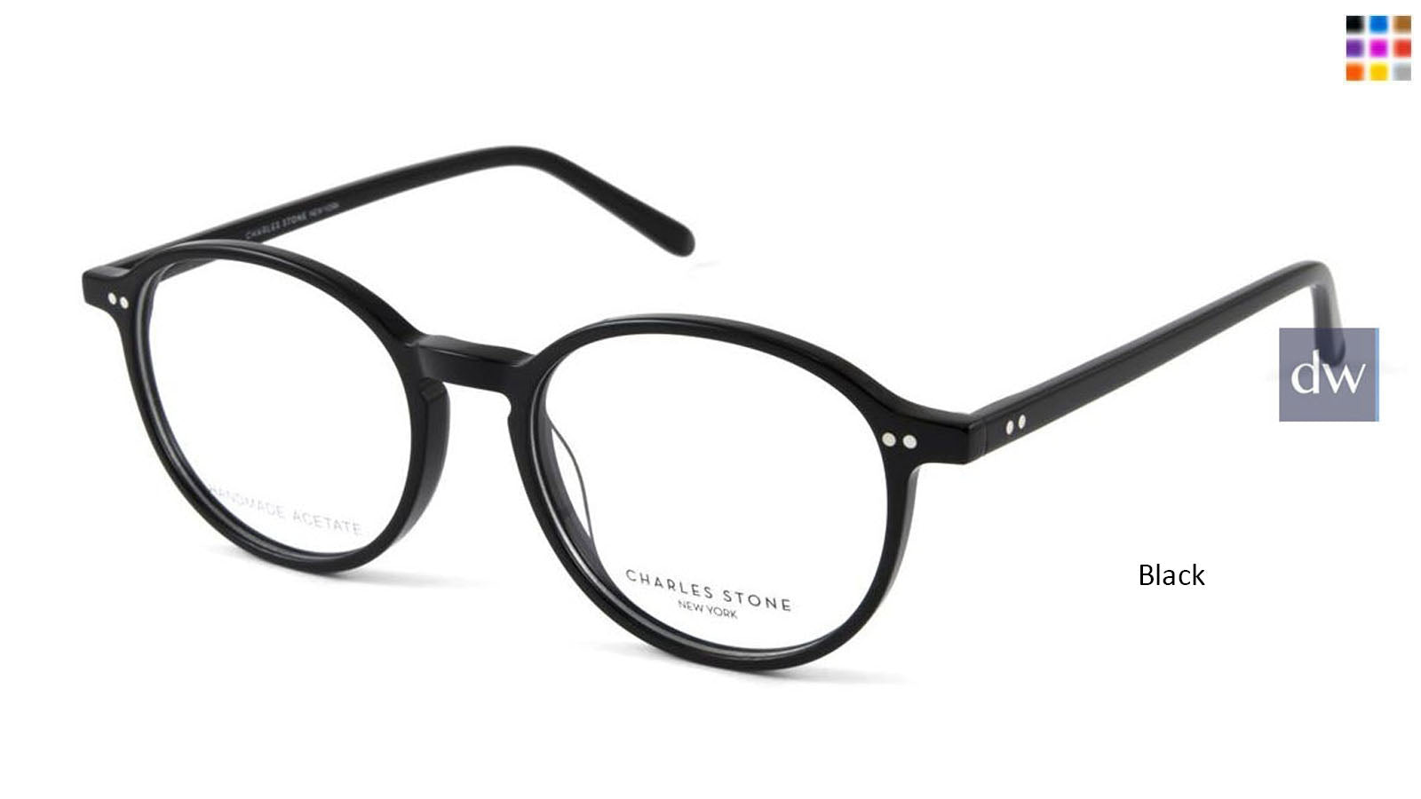 Black William Morris Charles Stone NY 30054 Eyeglasses
