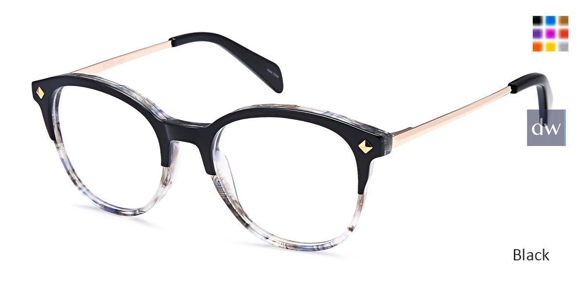 Black Capri Dicaprio DC350 Eyeglasses.
