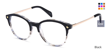 Black Capri Dicaprio DC350 Eyeglasses.